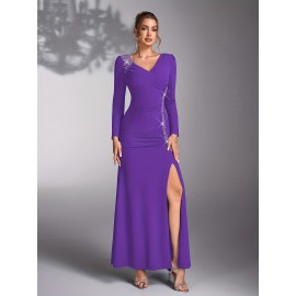 Elegant Sequin Patchwork Dress for Bridesmaids at Weddings And Evening Parties.