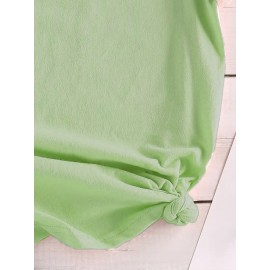 Women's Casual Short Sleeve T-Shirt - Vibrant Yellow Spanish Letter Print with Lighthouse & Wave Design, Inspirational 