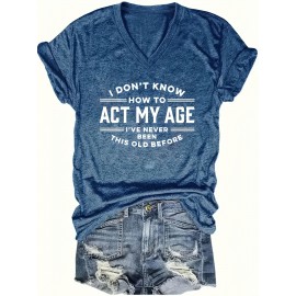 [Purple, Casual T-Shirt] Light Purple Relaxed Fit Women's Casual V-Neck Short Sleeve T-Shirt | Bold 